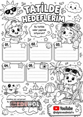2. Sınıf tatil ödevi - Tatil Hedeflerim