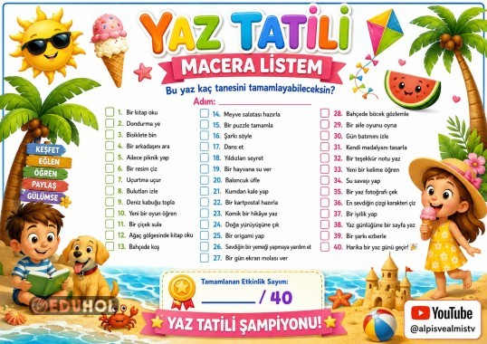 EĞLENCELİ YAZ TATİLİ ETKİNLİKLERİ