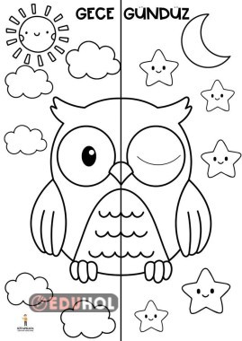 Gece gündüz kavramı boyama