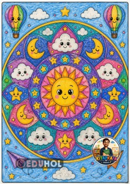 Gökyüzü temalı mandala boyama