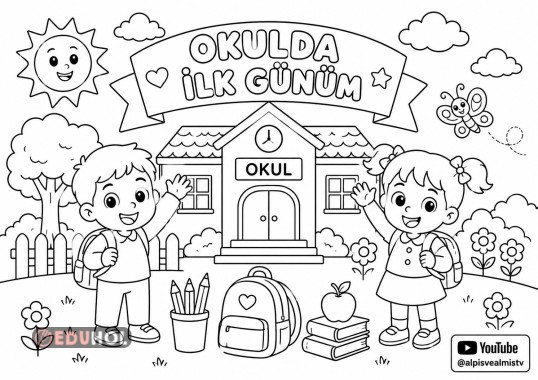 Okulda ilk gün boyama