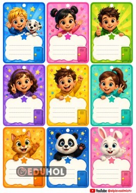 Renkli Dolap Etiketleri | 9’lu A4 Set