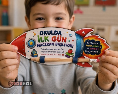 Roketli kalem hediye kartı