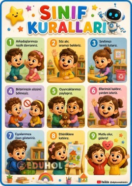 SINIF KURALLARI AFİŞİ OKUL ÖNCESİ