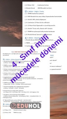 4. Sınıf millî mücadele dönemi etkinlik