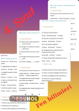 Fen bilimleri 4. sınıf 4. hafta dahil etkinlik soruları