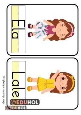 1. grup kelime kartları