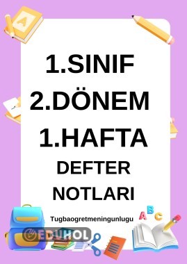 1. HAFTA DEFTER NOTLARI