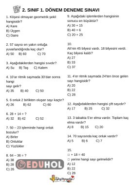 1.dönem genel deneme