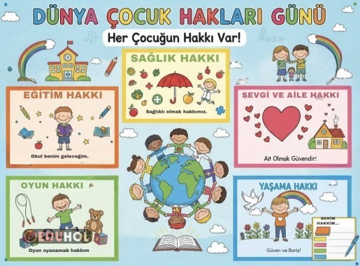 20 Kasım Çocuk Hakları Günü pano