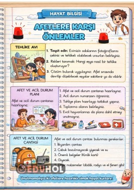 Afetlerde alınacak önlemler