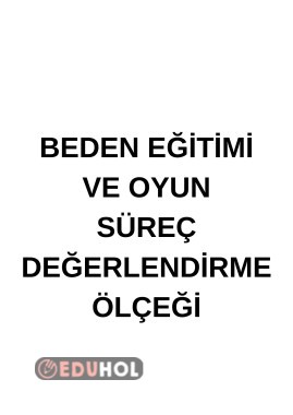 BEDEN EĞİTİMİ VE OYUN