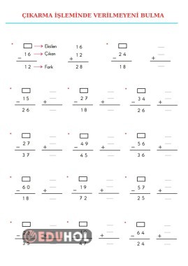 ÇIKARMA İŞLEMİNDE VERİLMEYENİ BULMA