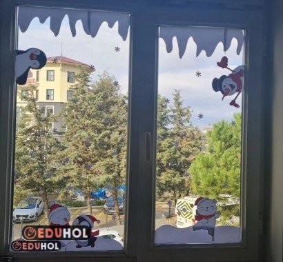 kış cam süsleme