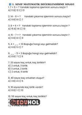 matematik genel değerlendirme 2