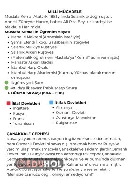 milli mücadele özet
