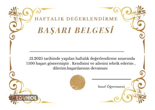 MİNİ DENEME BAŞARI BELGESİ