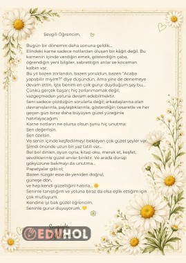 öğrenciye mektup