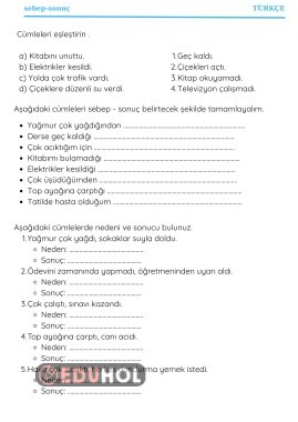 sebep sonuç