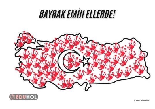 Ay Yıldızlı Türkiye Haritası Çerçeveli Dev Poster (16 Sayfalık)