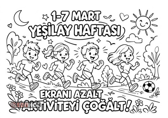 Yeşilay Haftası Boyama Sayfası