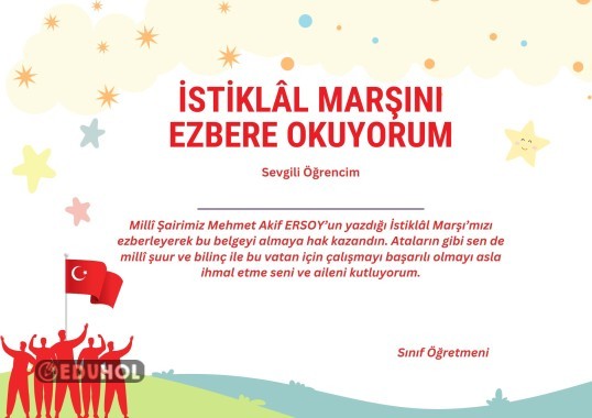 istiklâl marşını ezbere okuyorum