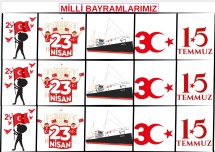 Milli Bayramlarımız- Deftere Yapıştırmalık Çıkartmalar