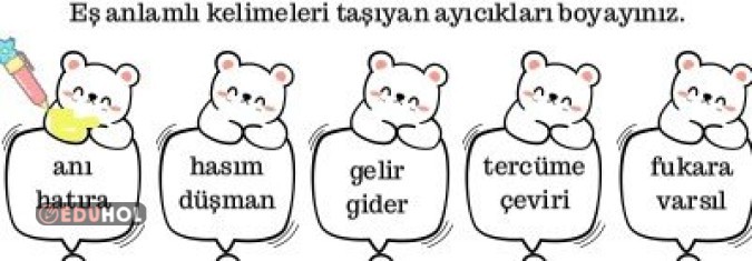 3.SINIF ANLAMDAŞ -EŞ ANLAMLI- KELİMELER