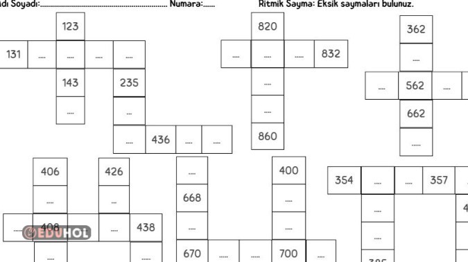 Birer, onar, yüzer ileri sayma