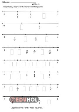 Kesirlerin Sayı Doğrusunda Gösterimi 1