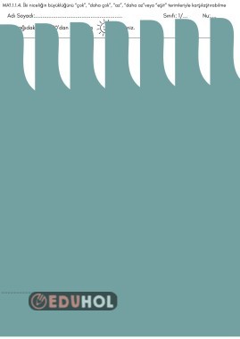 1.Sınıf Sayılar-Nicelik -Biçimlendirici Değerlendirme