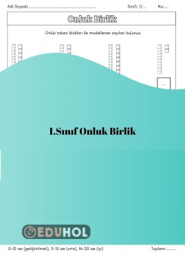 1.Sınıf Sayılar Onluk Tabanda Gösterim - Biçimlendirici Değerlendirme