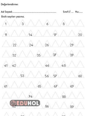 YÜZLÜK TABLO-EKSİK SAYILARI TAMAMLAMA