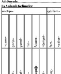 E,F,G ve H Harfleri ile Başlayan Eş Anlamlı Sözcükler Değerlendirmesi