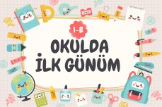 Okulda İlk Günüm 1-B akıllı tahta panosu