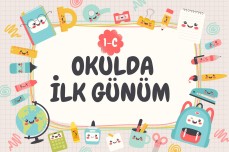 Okulda ilk günüm 1-C AKILLI TAHTA PANOSU