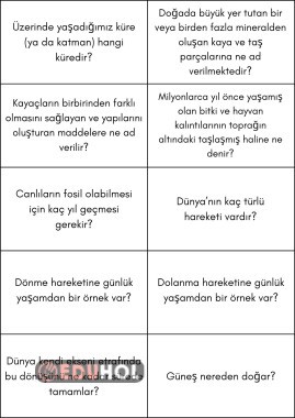 1. Ünite Sonu Etkinlik