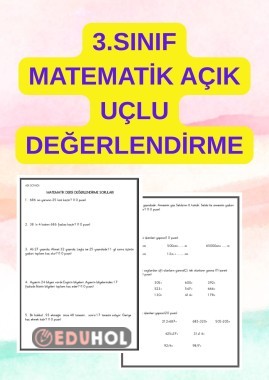 3. SINIF MATEMATİK DEĞERLENDİRME( AÇIK UÇLU)