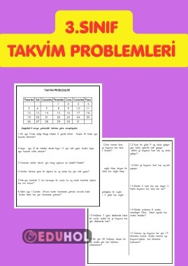 3. SINIF TAKVİM - ZAMAN PROBLEMLERİ