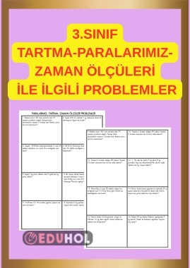 3. SINIF TARTMA - PARALARIMIZ - ZAMAN ÖLÇÜLERİ İLE İLGİLİ PROBLEMLER