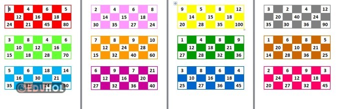 ÇARPMA İŞLEMİ TOMBALA OYUNU