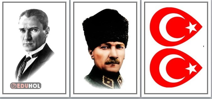 CUMHURİYET BAYRAMI PANOSU İÇİN ATATÜRK VE TÜRK BAYRAĞI