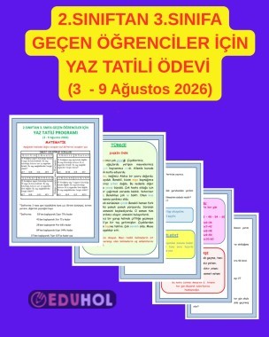 YAZ TATİLİ ÖDEVİ ( 3 - 9 AĞUSTOS 2026 )