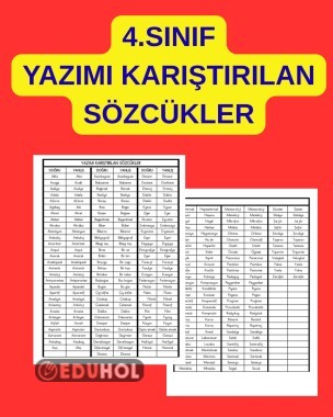 YAZIMI KARIŞTIRILAN SÖZCÜKLER
