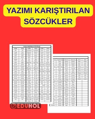 YAZIMI KARIŞTIRILAN SÖZCÜKLER