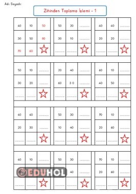 ZİHİNDEN TOPLAMA İŞLEMİ