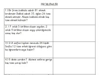 2. SINIF MATEMATİK DEFTERİNE YAPIŞTIRMAK İÇİN PROBLEMLER