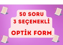 3 SEÇENEKLİ 50 SORULUK OPTİK FORM