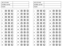 50 SORULUK OPTİK FORM