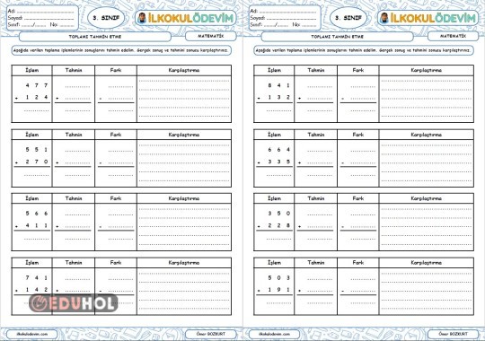 Toplamı Tahmin Etme